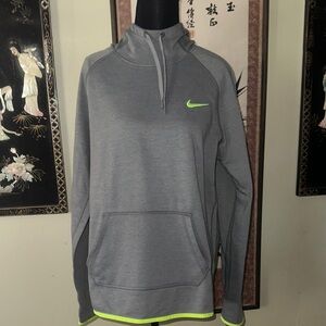 Nike Gray Hoodie with Neon Green Details